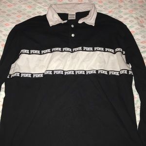 PINK long sleeve polo shirt